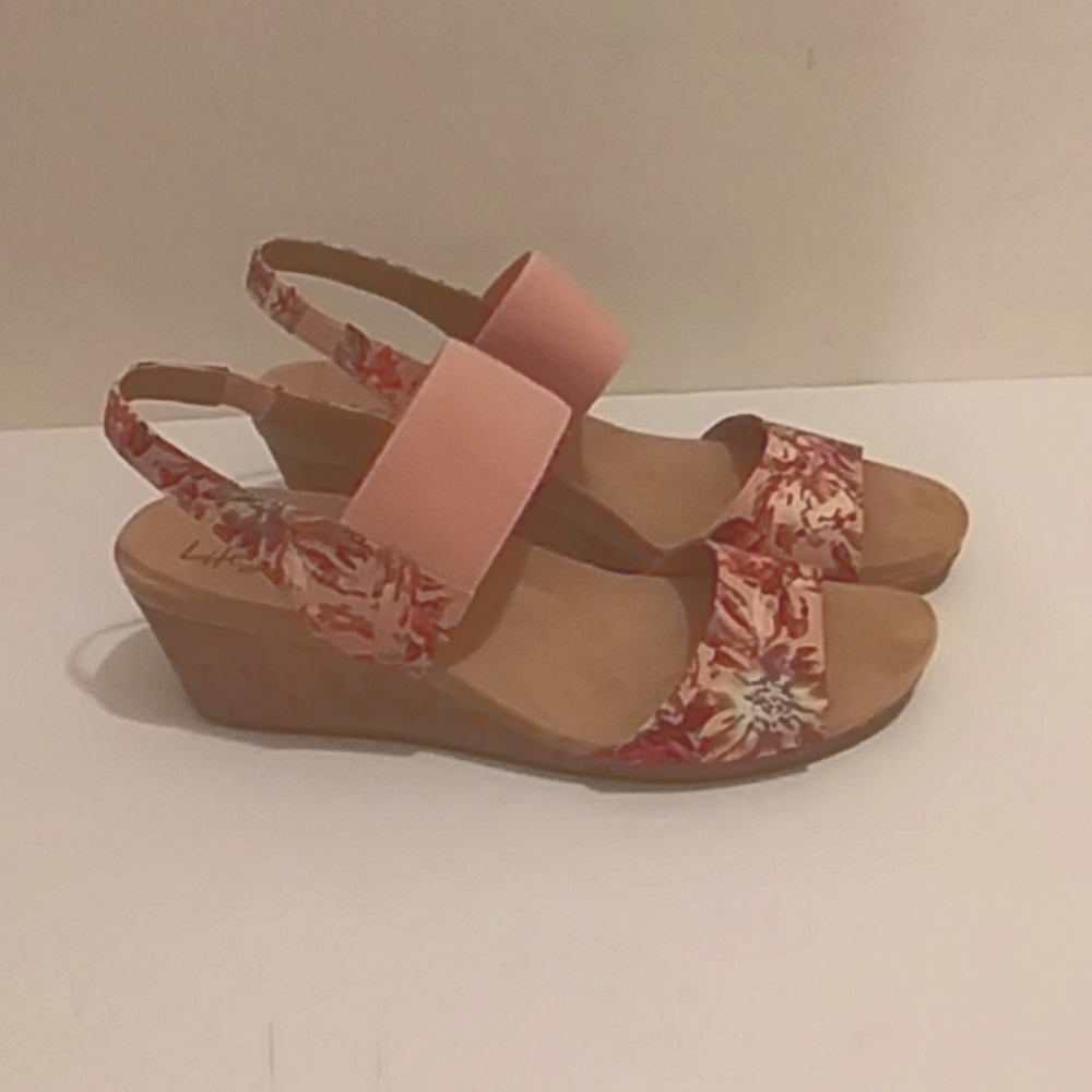 Life Stride Soft System Sandals Fabric Sz 9.5W NWB